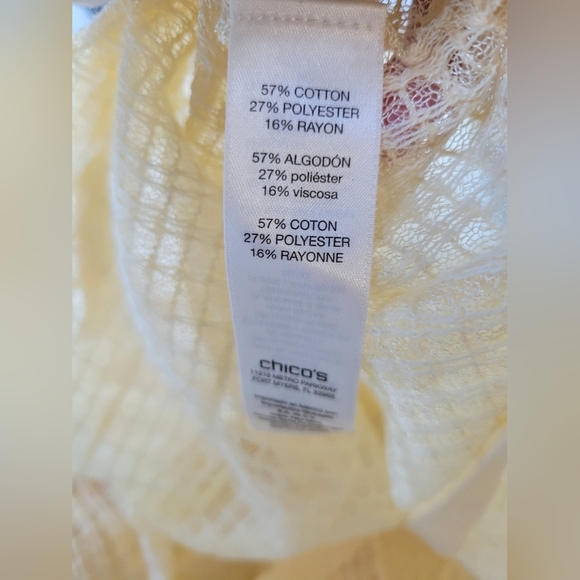 Travelers Collection by Chico's Texture Overlay Top US 4 in Yellow NWT - Picture 7 of 12